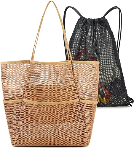 Large Mesh Beach Tote Bag for Women