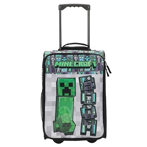 Youth Soft Sided Roller Travel Suitcase for Minecraft Fans