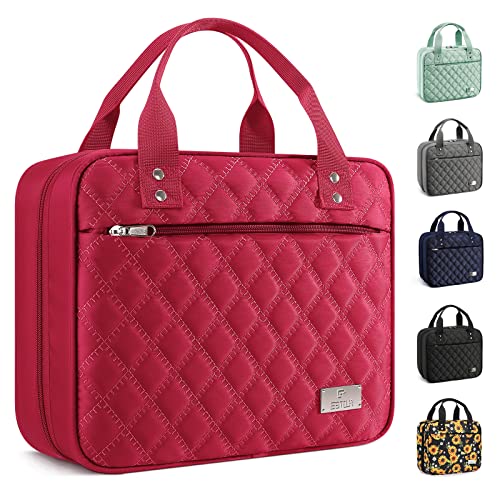 Estour Travel Toiletry Bag - Women's Makeup Bag Organizer with Detachable Mirror