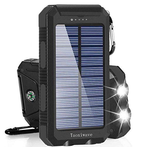 Solar Charger Power Bank 20000mAh Waterproof Portable