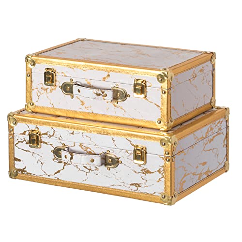 Luxury Marble White and Gold Hand Luggage Suitcase