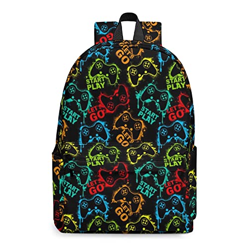 Abstract Gamepad Weapon Gamer Gaming Boys Girls Backpack