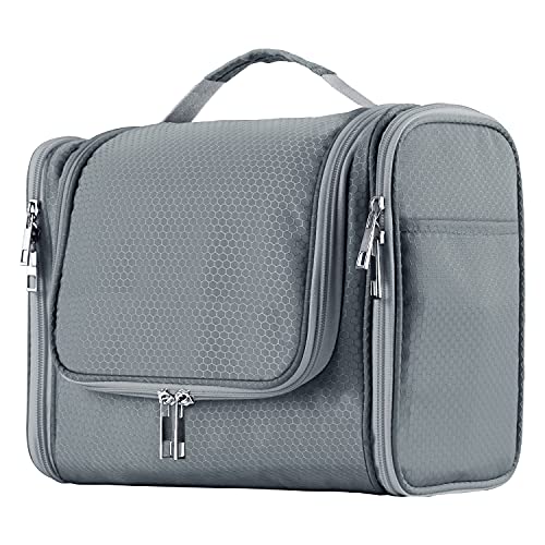 Large Hanging Toiletry Bag with Sturdy Hook (Gray)