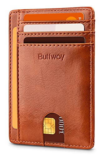 Slim Minimalist RFID Blocking Leather Wallet