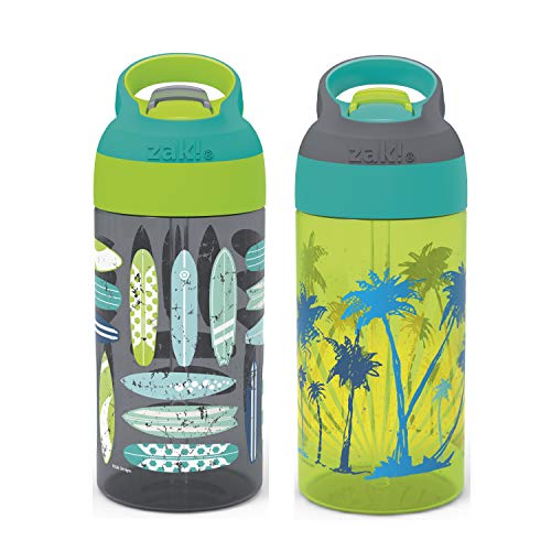 Zak Designs Kids Water Bottle with Straw and Carrying Loop