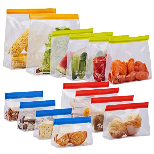 Airtight Reusable Food Storage Bags - 14 Pack