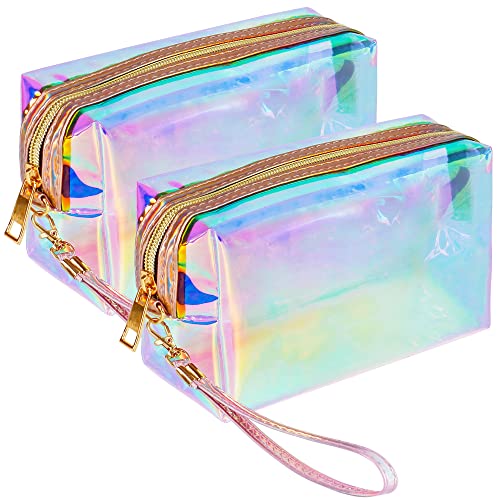 Clear Iridescent Holographic Makeup Bag