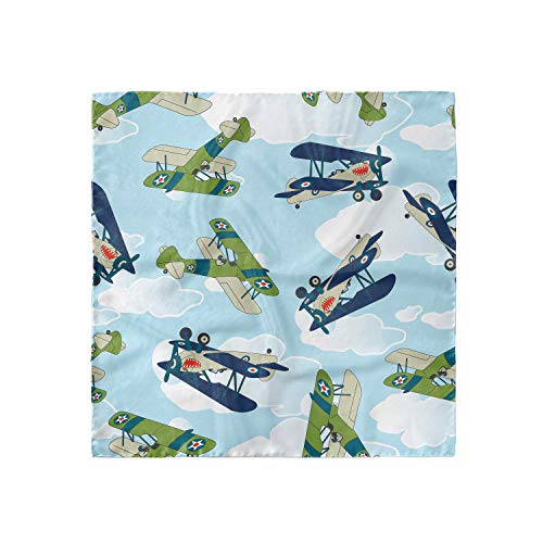 Lunarable Retro Airplane Head Scarf - Stylish Travel Accessory