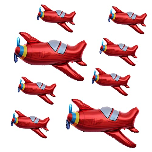 8PCS Red Airplane Balloon Party Decoration