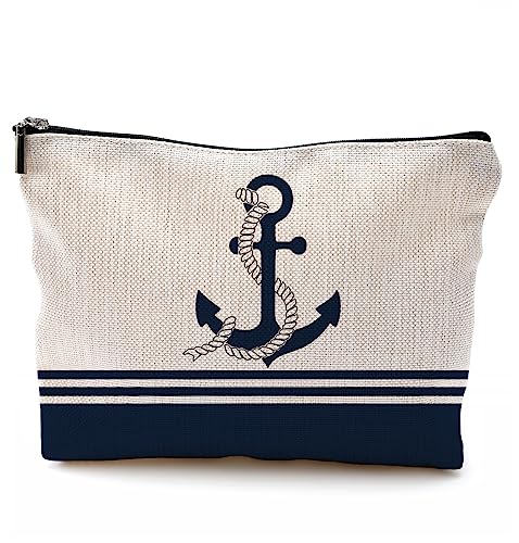 Retro Nautical Anchor Makeup Bag