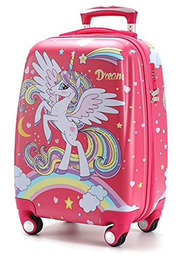 Kids Carry On Luggage with Unicorn Design