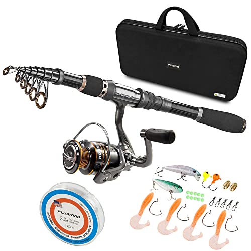 PLUSINNO Telescopic Fishing Rod and Reel Combos Full Kit