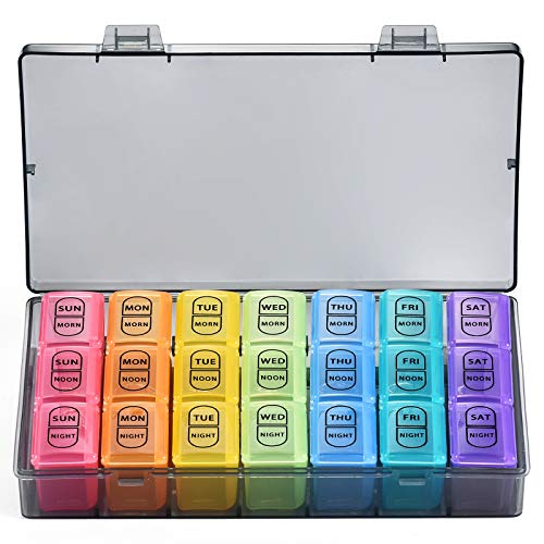 Travel-Friendly Weekly Pill Organizer with Large Compartments