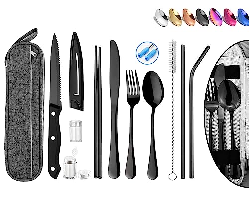 Portable Reusable Travel Utensils Silverware Set