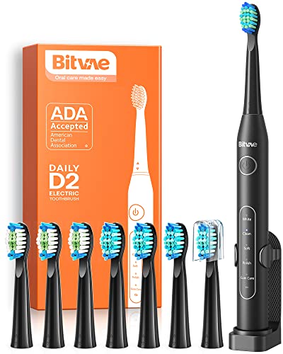 Bitvae Ultrasonic Electric Toothbrush with 8 Brush Heads