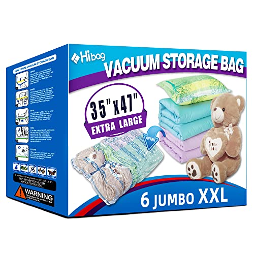 HIBAG XXL Jumbo Vacuum Storage Space Saver Bags (6 Pack)