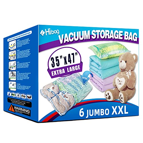 SUOCO Premium Vacuum Storage Bags 8 Pack (4 x Large, 4 x Jumbo) 80% More Space Saver