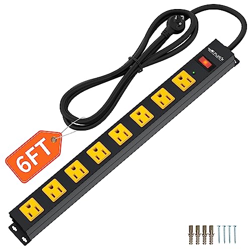Premium 8 Outlet Power Strip with Surge Protection and Mountable Design