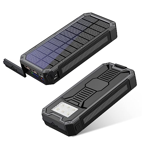 30000mAh Solar Power Bank with Quick Charge & LED Flashlight