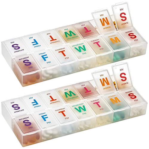 Large Weekly Pill Box - AM PM Medication Organizer