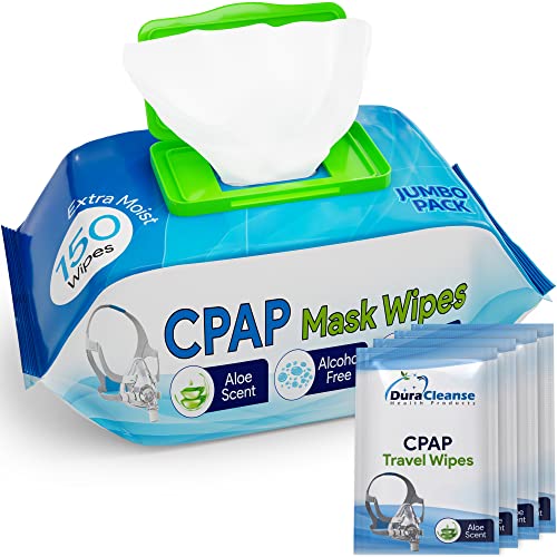 Duracleanse CPAP Mask Wipes - 150 Count + 4 Travel Wipes