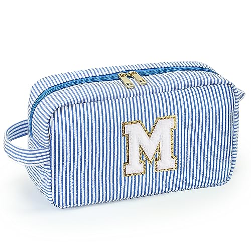 Large Blue Cosmetic Travel Bag Makeup Pouch