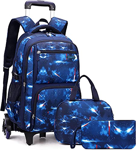 18" School Kids Rolling Backpack for Boys With Wheels