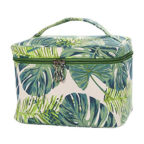 HOYOFO Makeup Bag Tropical Canvas Cosmetic Bags