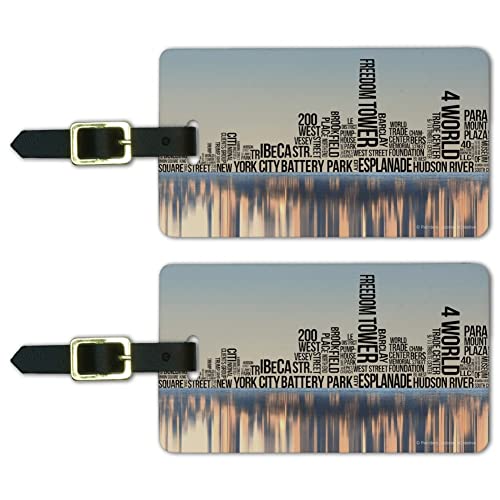 NYC Word Skyline Luggage ID Tags - Set of 2