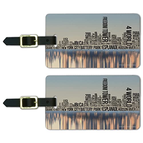 NYC Word Skyline Luggage ID Tags - Set of 2