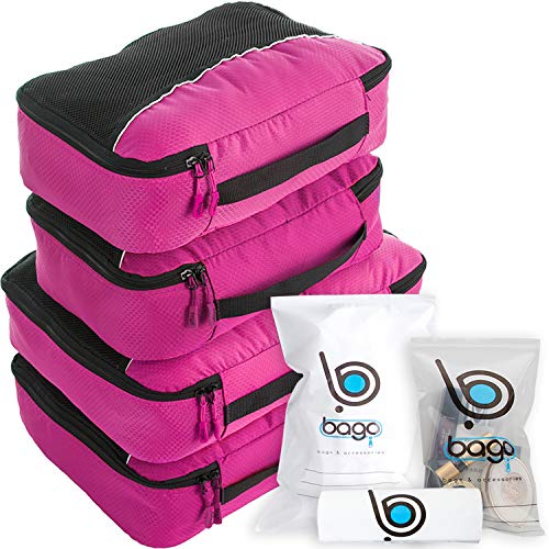 Bago Packing Cubes - Travel Organizer Set (Pink)