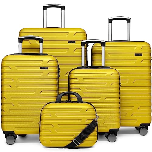 LARVENDER Luggage 5 Piece Sets with TSA Lock