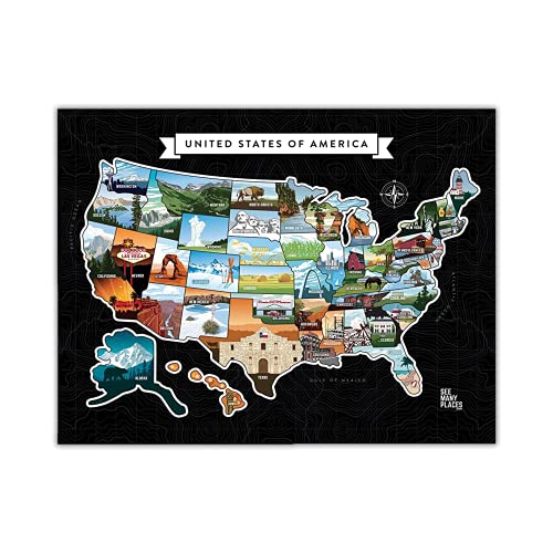 See Many Places Scratch Off Map of The United States
