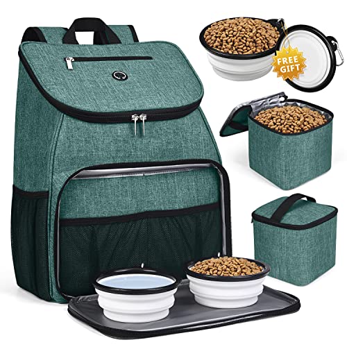 Dog Travel Bag with Bowls and Food Baskets