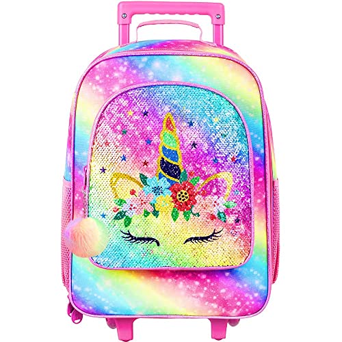 Unicorn Rolling Travel Carry on Luggage for Girls
