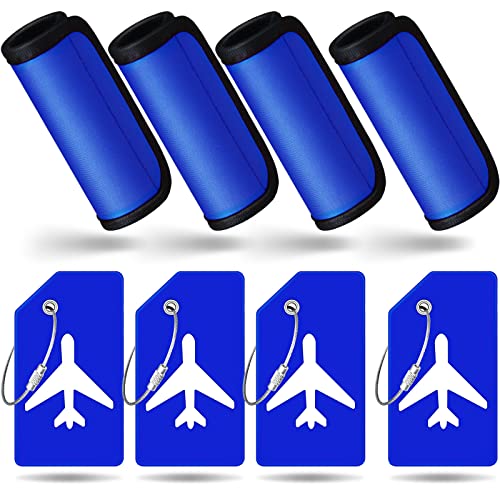 8 Pcs Luggage Handle Wrap & Silicone Luggage Tags