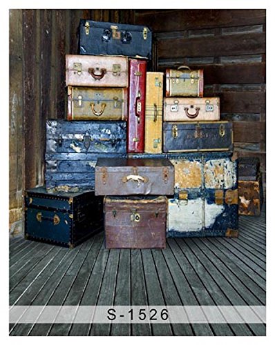 Retro Outdated Old Fashioned Suitcase Backdrop Background