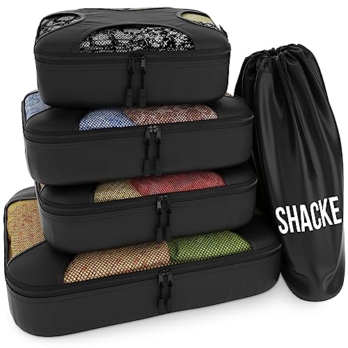 Shacke Pak - Packing Cubes - Travel Organizers (Black)