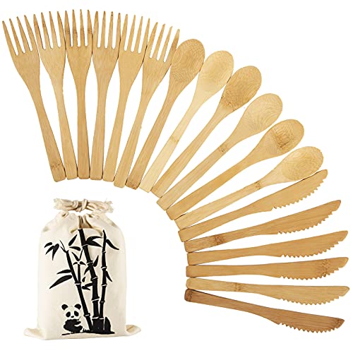 18PCS Reusable Bamboo Cutlery Set