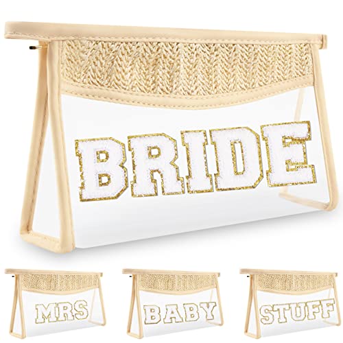 Boho Clear Makeup Letter Patch BRIDE Pouch