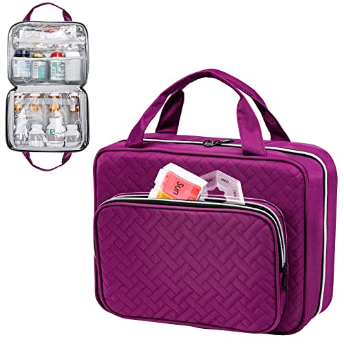 Travel Medicine Bag with Pill Bottle Organizer