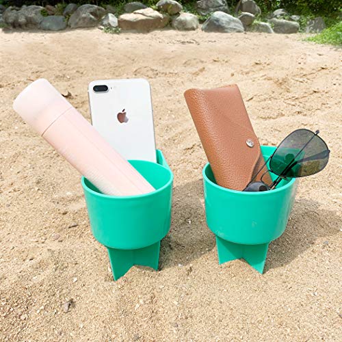 Multi-Functional Beach Cup Holder with Pocket - Sturdy and Versatile