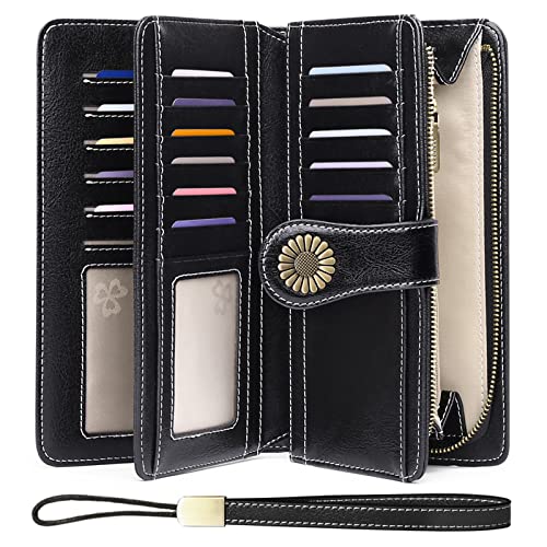 SENDEFN Leather Wallet with RFID Blocking