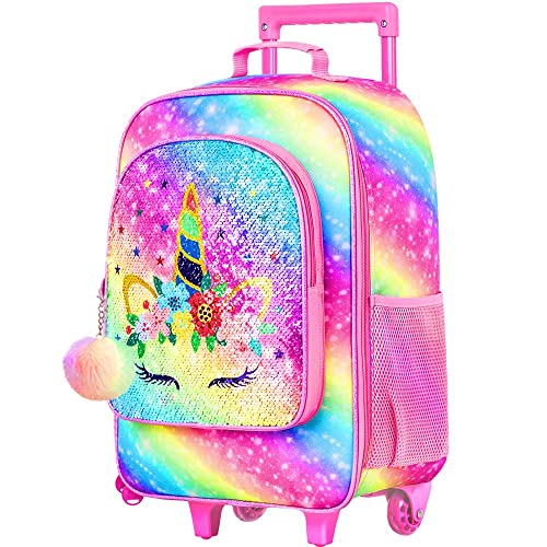 Cute Unicorn Rolling Wheels Suitcase for Toddler Children