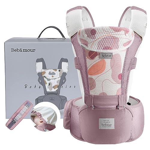 Bebamour Baby Carrier with Head Hood & Teething Pads