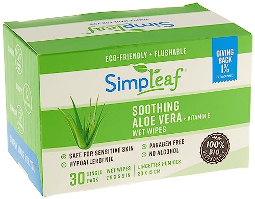 Simpleaf Flushable Wipes Travel Size