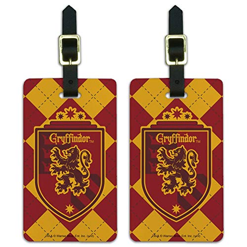 Gryffindor Plaid Sigil Luggage ID Tags - Set of 2