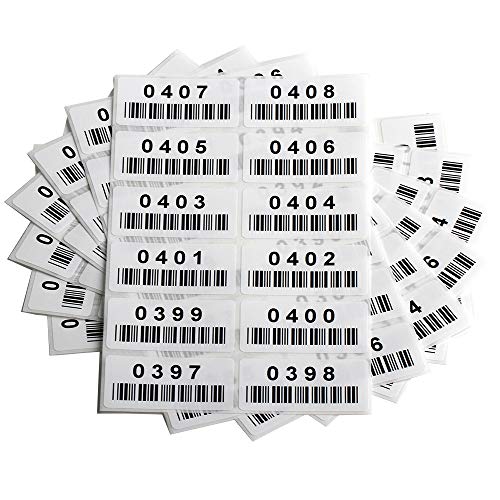 Kercan Pre-Printed Numbered Barcode Labels Sticker
