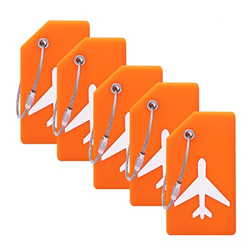 Silicone Luggage Tag with Name ID Card (5Pcs)