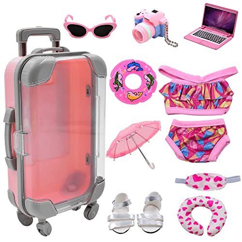 Acelane American Doll Travel Suitcase Play Set